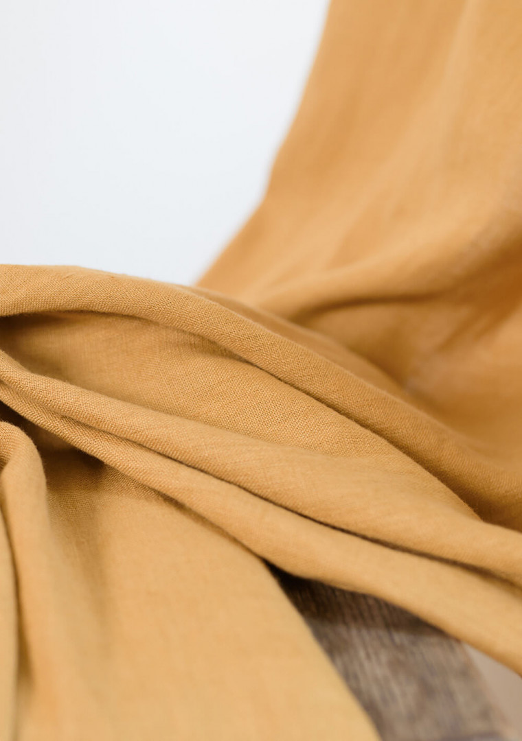 Linen curtain panels in Mustard 2
