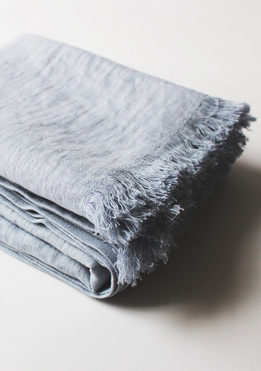 Linen throw blanket