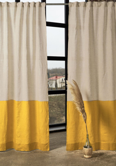14 personalized linen color block curtain panels