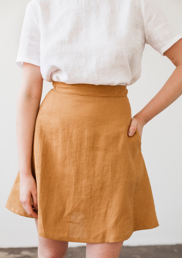 Linen mini skirt Adelle 3