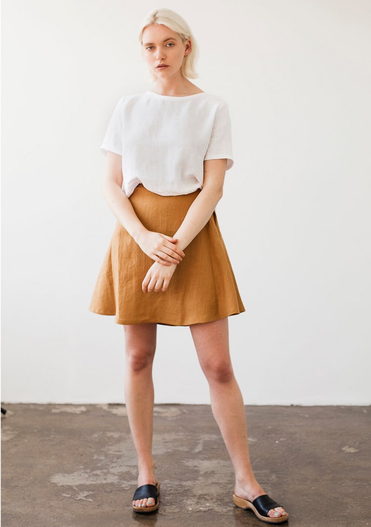 Linen mini skirt Adelle 4