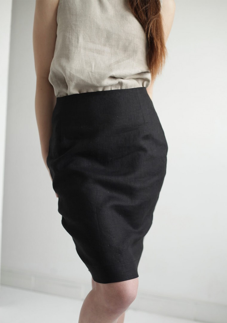 Linen pencil skirt Celine 3
