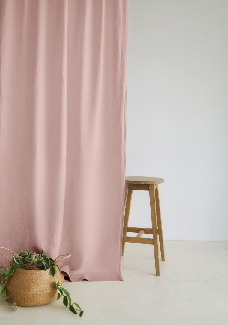 Semi-sheer linen curtains