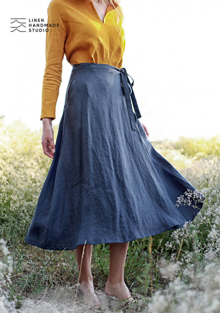 Linen wrap skirt Frida