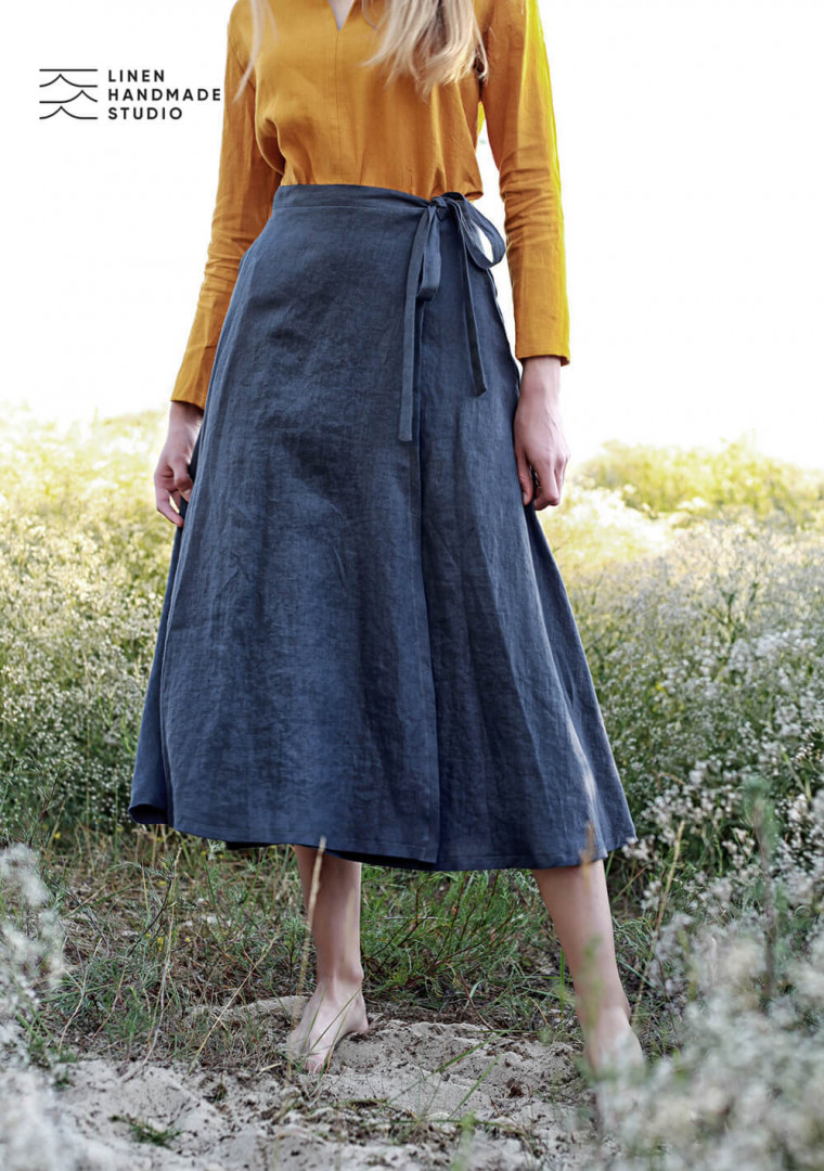 Linen wrap skirt Frida