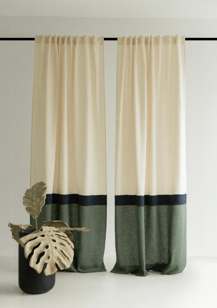 Multifunctional heading linen curtains