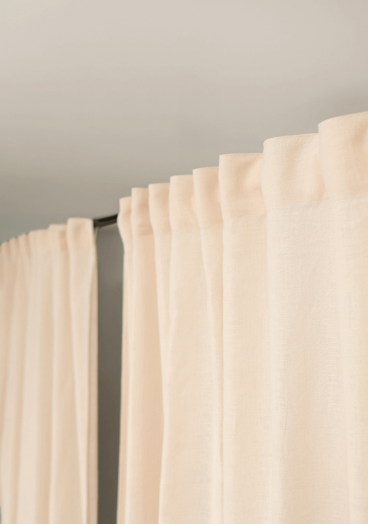 Multifunctional heading linen curtains