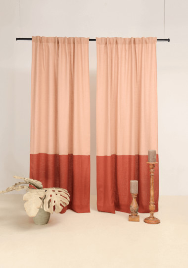 Semi sheer linen curtains set of 2