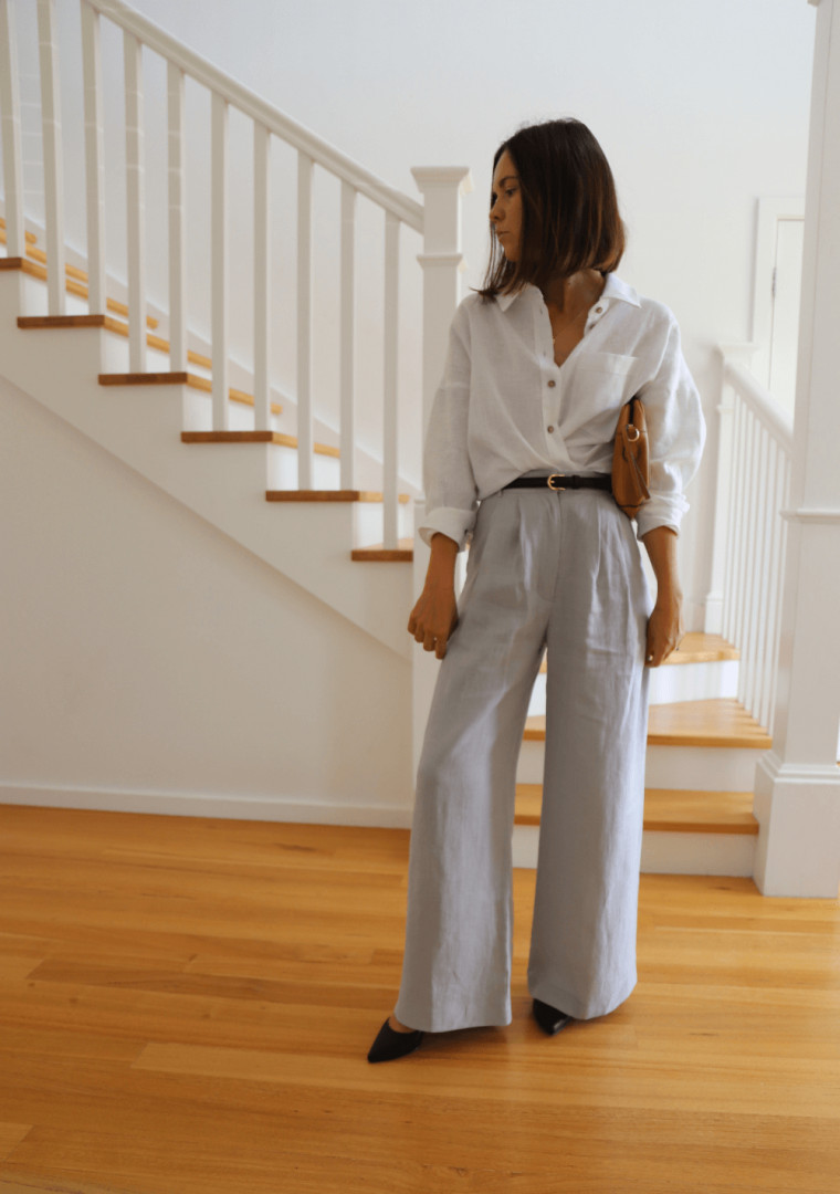 Linen collar shirt Amber