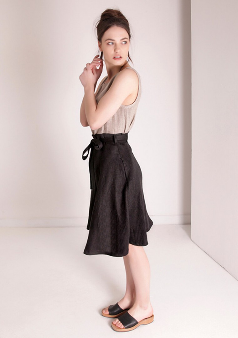 Line skirt Long linen skirt for women Linen button skirt 1950 skirt Midi linen skirt High waisted linen skirt Summer bohemian style