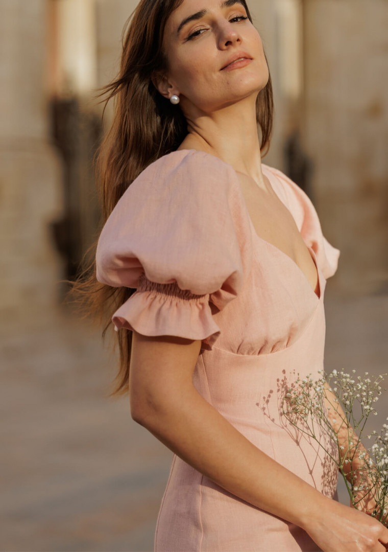 Linen wedding guest dress Abigail