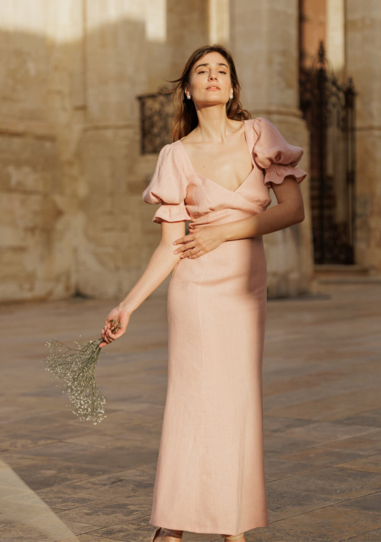 Linen wedding guest dress Abigail