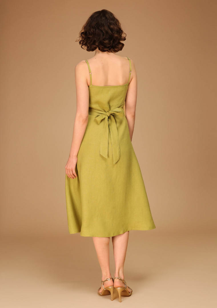 Long linen strap dress Arielle