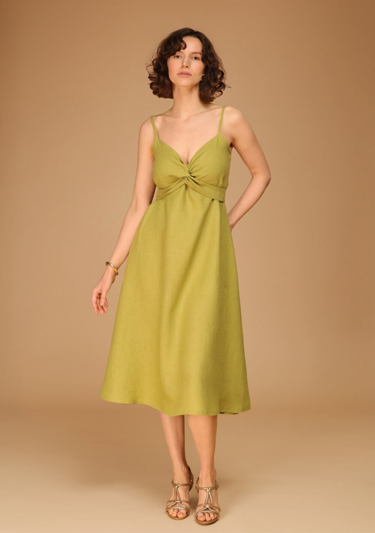 Long linen strap dress Arielle