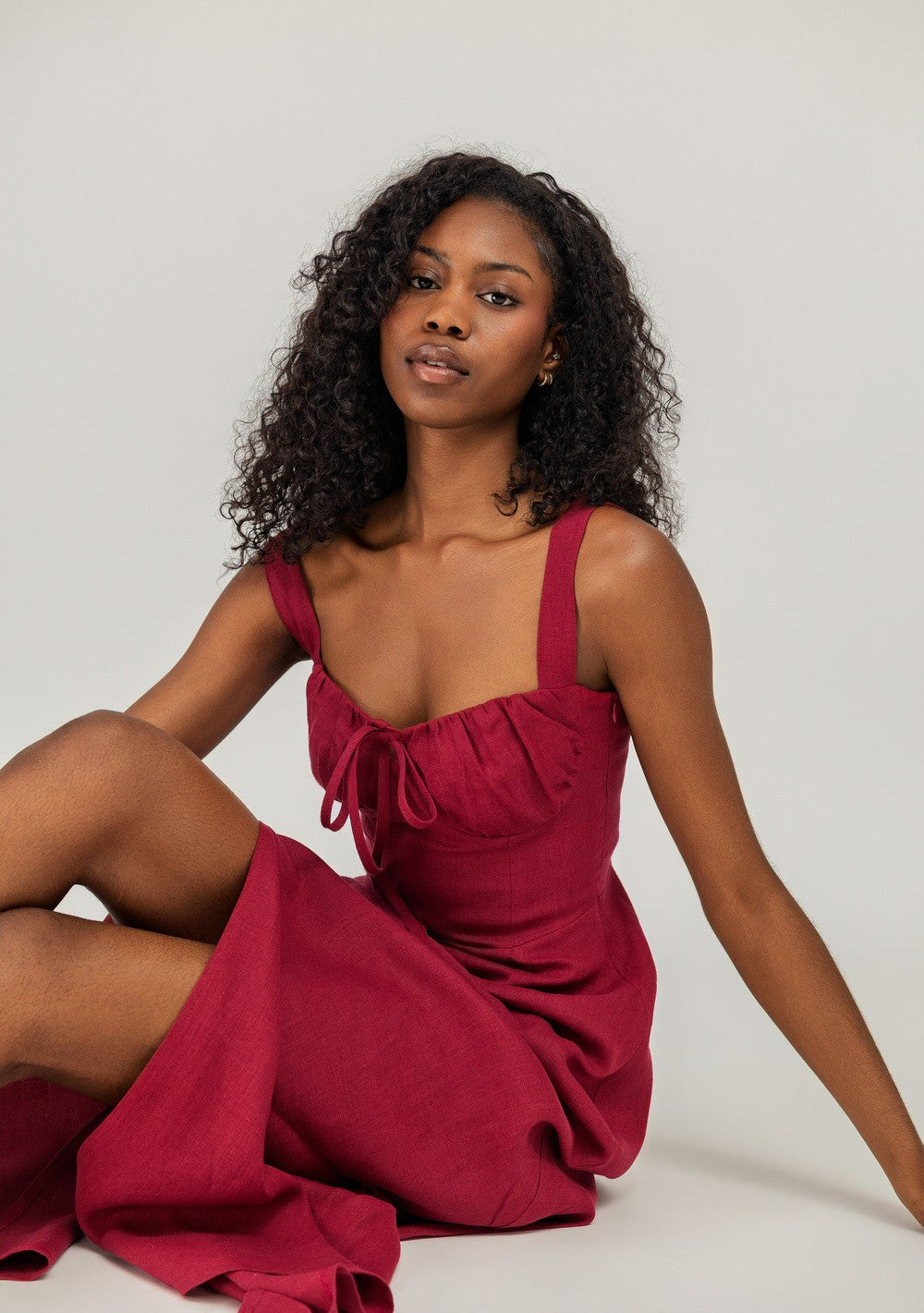 Linen bustier maxi dress Audrey