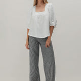 Linen square neck top Essie