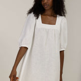 Linen dress with square neckline Essie