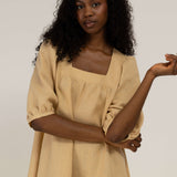 Linen dress with square neckline Essie