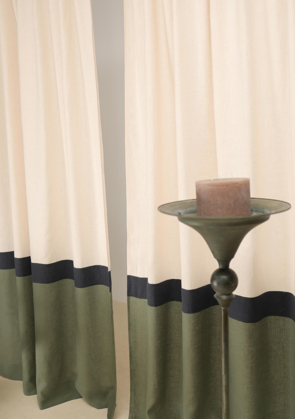 3 color block linen curtain panel – photo 2