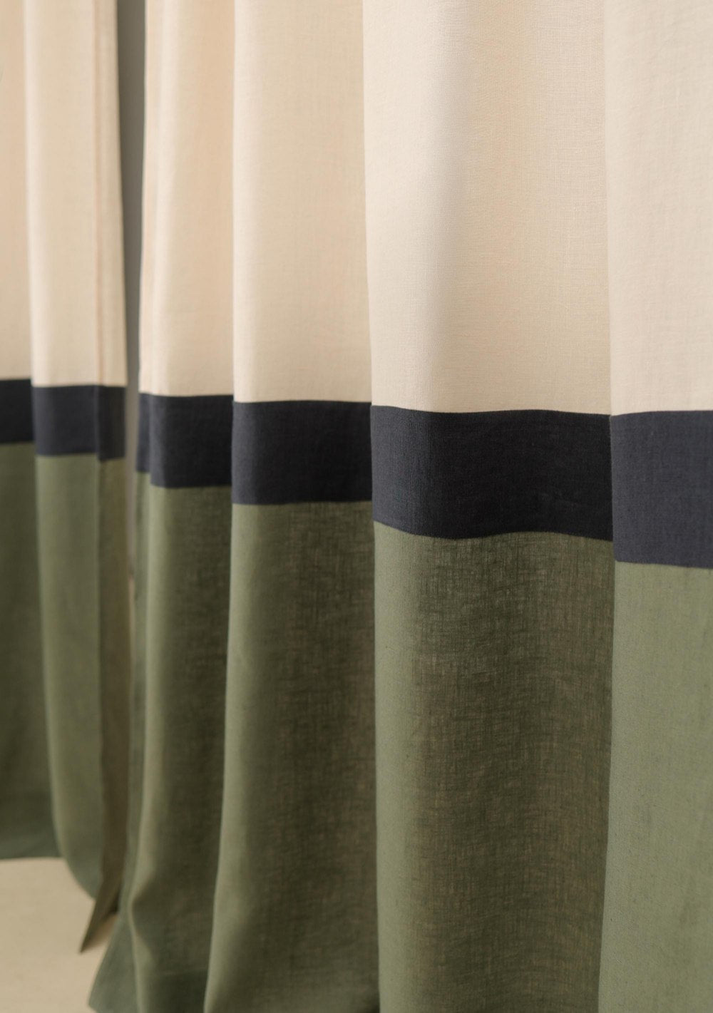 3 color block linen curtain panel – photo 5