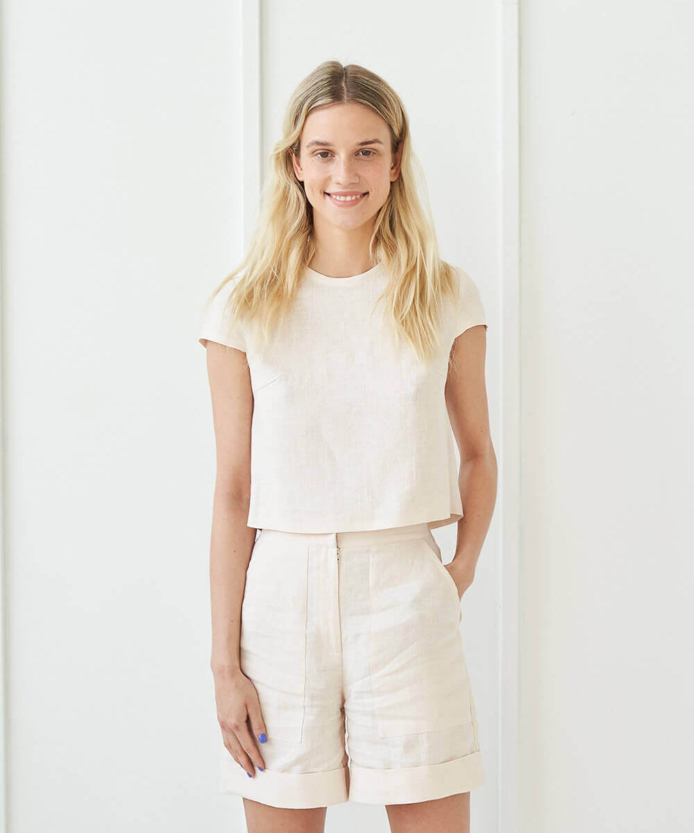 High waisted linen shorts Aspen