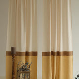 70s 3 color block linen curtain – photo 3