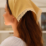 Linen lace headscarf