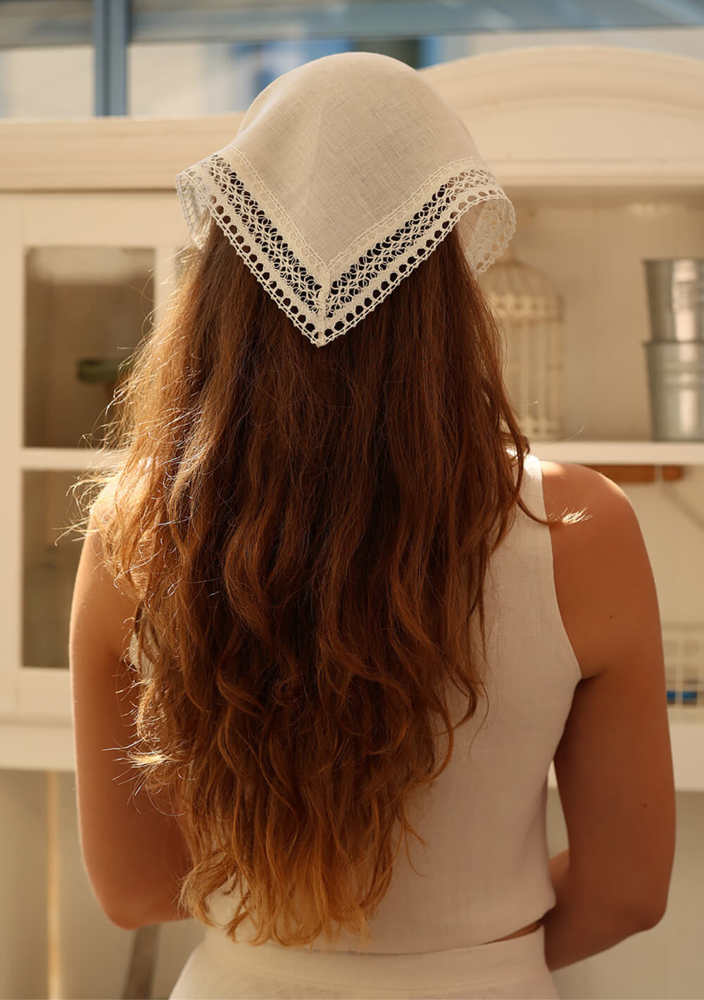 Linen lace bandana
