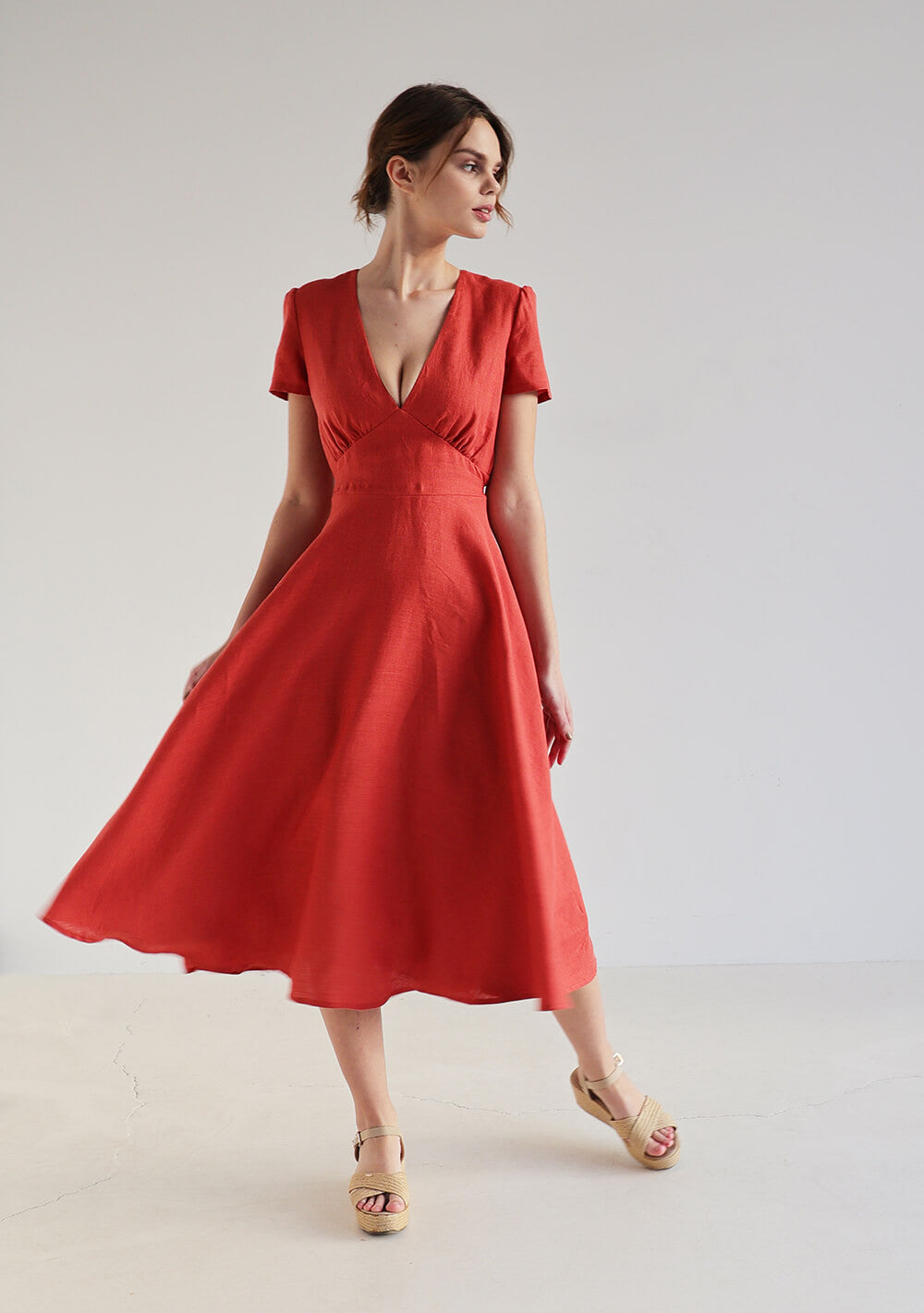 A line linen dress Sicily
