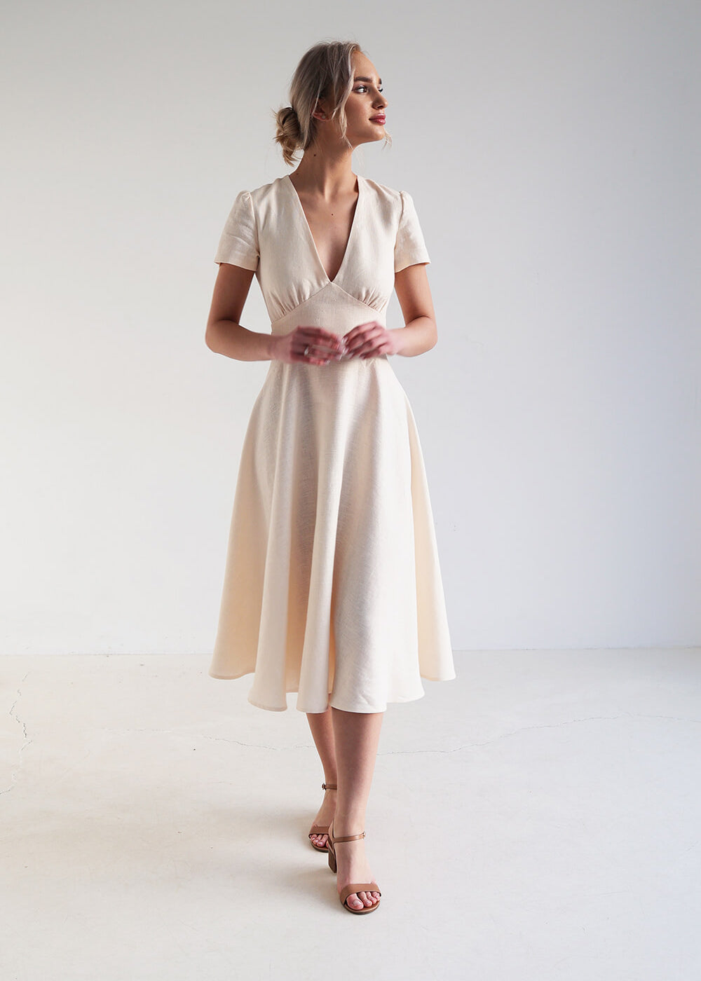 A line linen dress Sicily