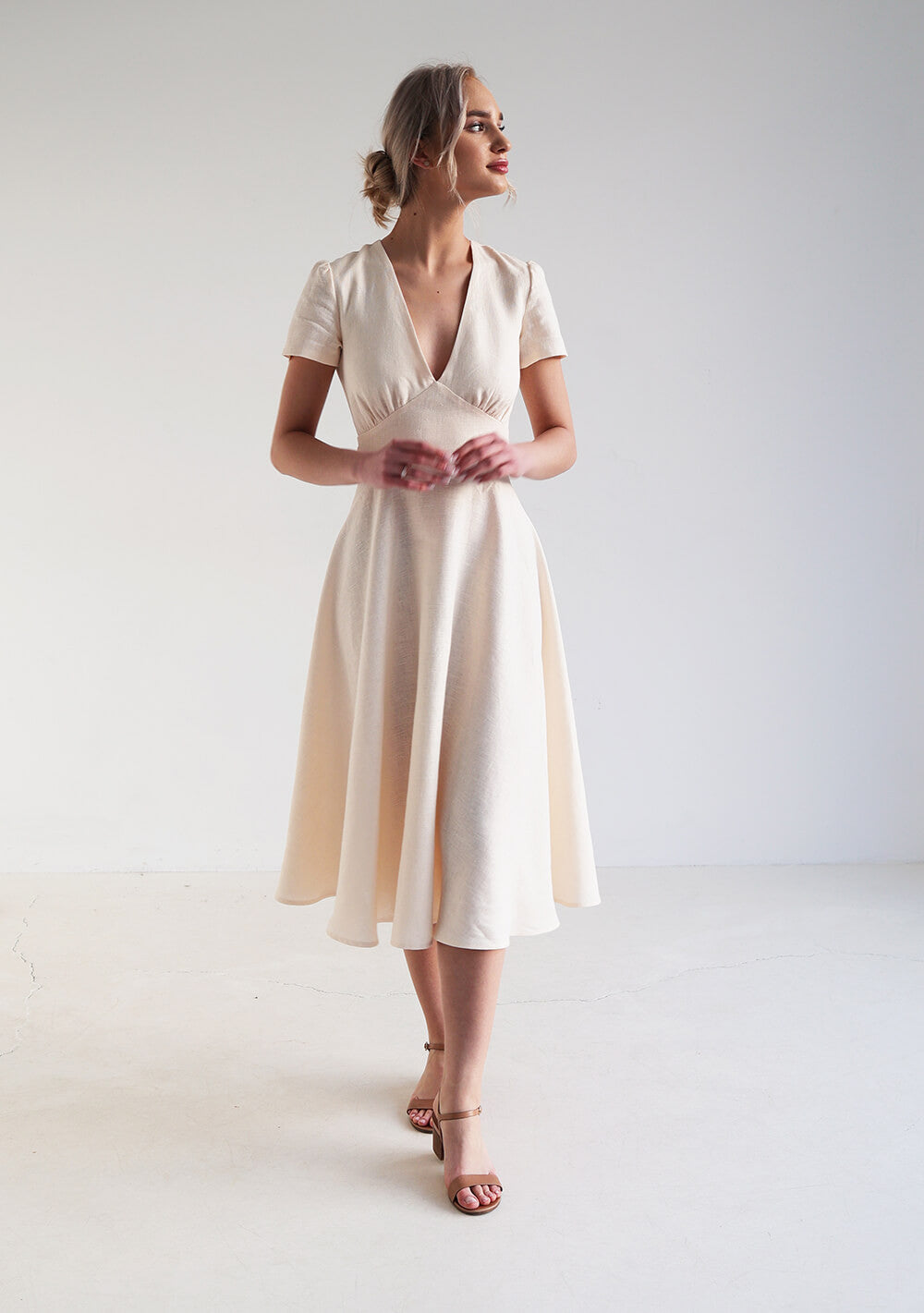 A line linen dress Sicily