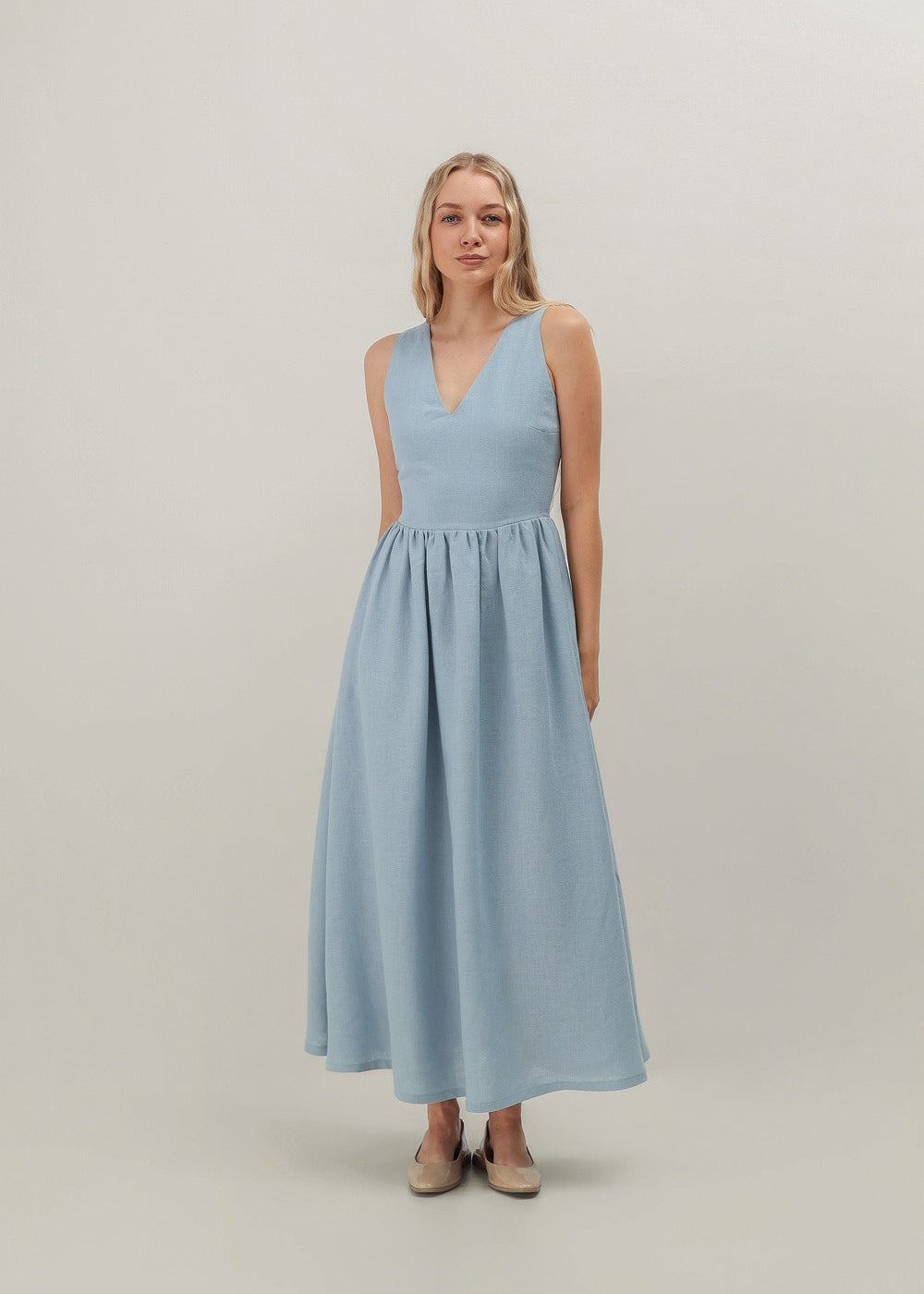 A line summer linen dress Lilly