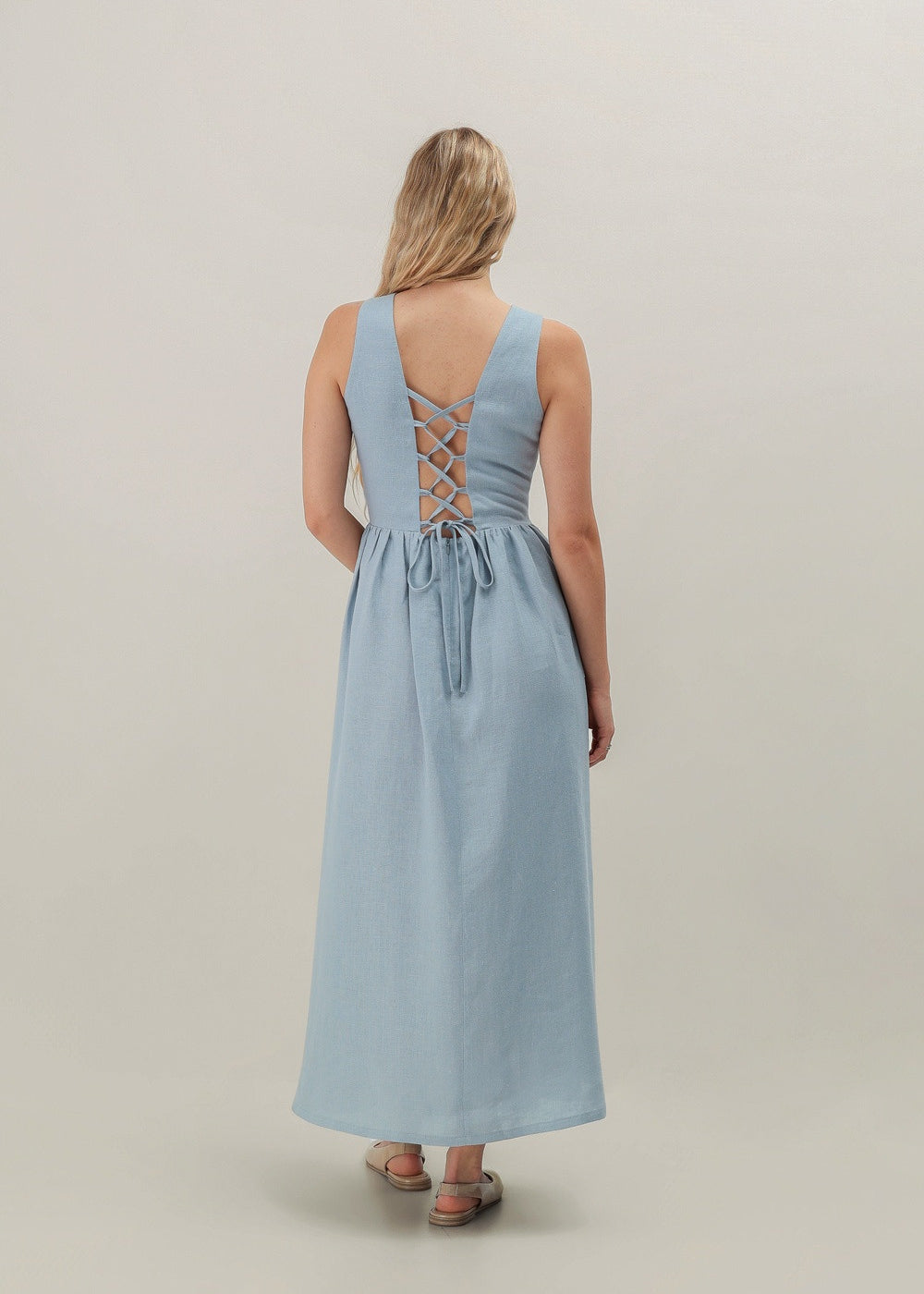 A line summer linen dress Lilly