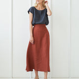 Ankle length linen skirt India