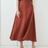 Ankle length linen skirt India