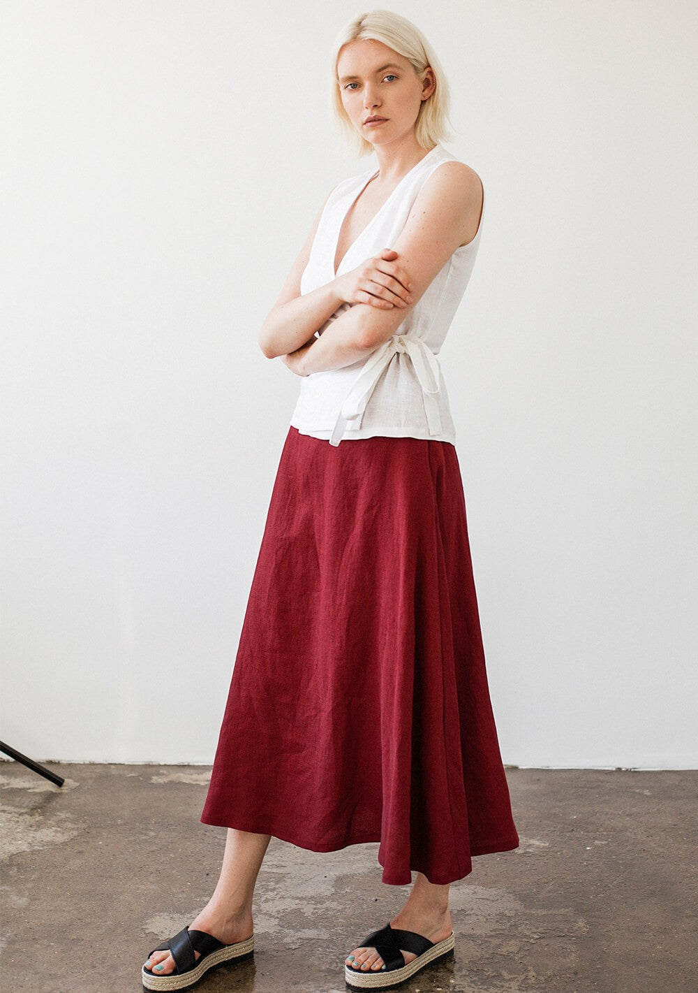 Ankle length linen skirt India