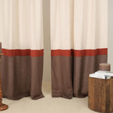 Bohemian 3 color block linen curtain – photo 3