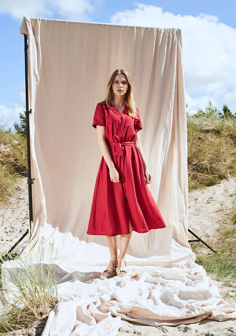 Button down linen dress Sanna
