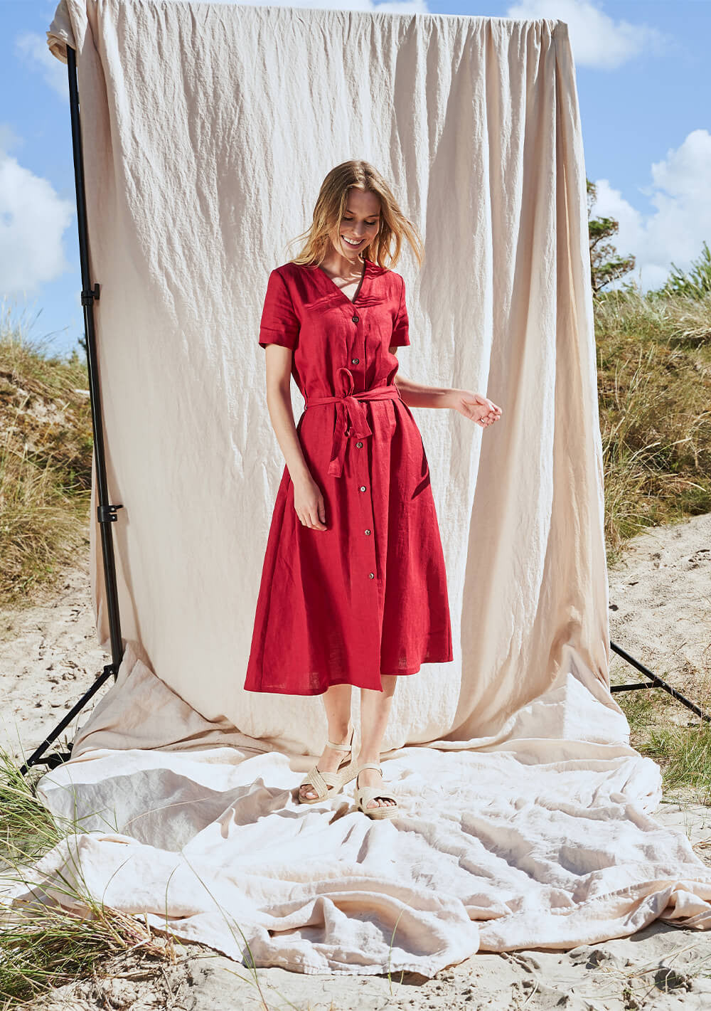 Button down linen dress Sanna