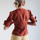 Button front linen blouse Flavia