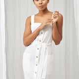Button front linen dress Ava