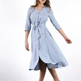 Button front linen dress Santana