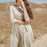 Button front linen dress Santana