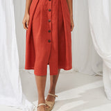 Button front linen skirt Briny