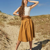 Button front linen skirt Briny