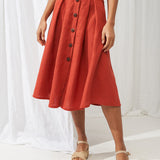 Button front linen skirt Briny