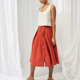 Button front linen skirt Briny