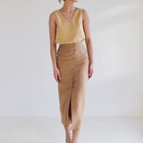 Button front linen skirt Cybile