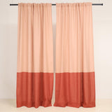 Color block linen curtain in cream tan and tobacco – photo 4