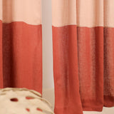 Color block linen curtain in cream tan and tobacco – photo 5